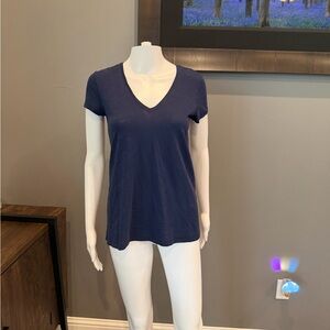 Lilly Pulitzer Navy Blue Pima Cotton V-Neck Tee XS